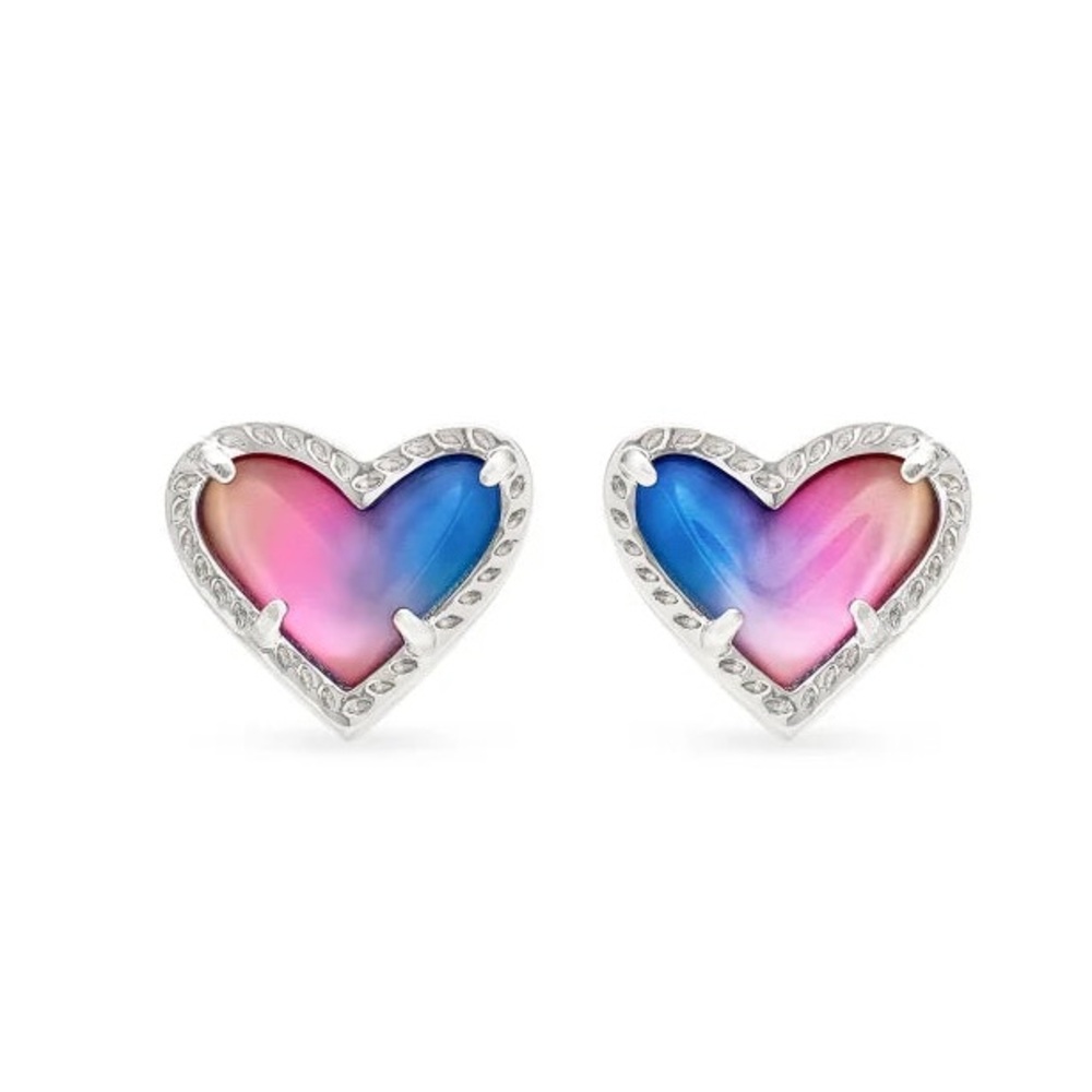 Kendra Scott Framed Ari Silver Heart Stud Earrings